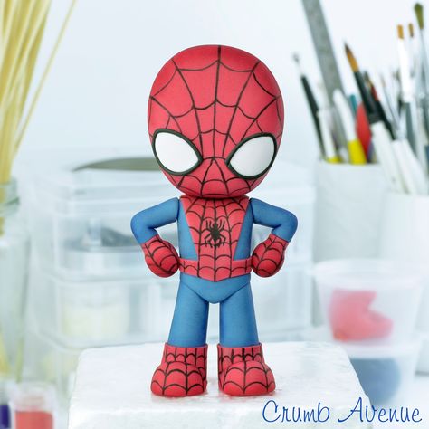 I made this guy using the ‘Superhero’ templates. They are available in my Etsy Shop ❤️ / fondant, figurine, figure, gum paste, tutorial, step by step, cake decorating, modelling Spiderman Fondant Topper, Batman Polymer Clay, Spiderman Fondant Topper Tutorial, Superman Fondant Topper, Clay Mann Superman, Spiderman Topper, Batman Cake Topper, Spiderman Cake Topper, Spiderman Birthday Cake