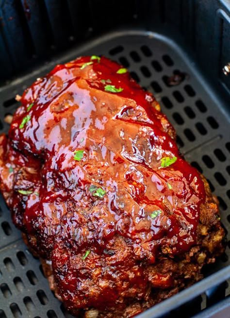 Meatloaf In Air Fryer, Meatloaf Air Fryer, Egg Salad Pasta, Air Fryer Recipes Meatloaf, Air Fryer Meatloaf, New Air Fryer Recipes, How To Cook Meatloaf, Cooks Air Fryer, Air Fryer Cooking Times