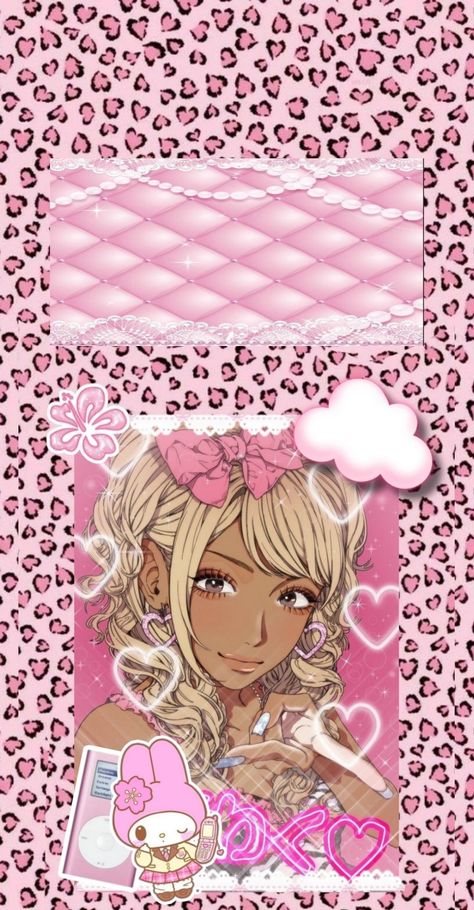 Gyarucore Wallpaper, Gyaru Wallpaper Lockscreen, Bimbocore Wallpaper Phone, Gyaru Lockscreen, Gyaru Background, Gyaru Wallpaper, Cottagecore Wallpaper, Hello Kitty Printables, Iconic Wallpaper