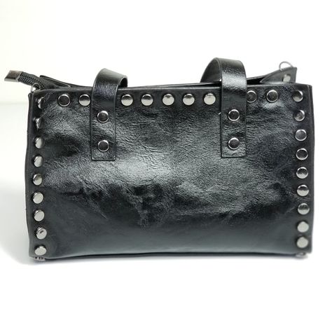 The Liz Bag. Crossbody bag. Casual rocker style bag. Studded. Zipper closure. Black. Imported. Casual Rocker Style, Studded Purse, Studded Bag, Black Stud, Rocker Style, Chic Bags, Handbag Black, Mini Purse, Black Handbags