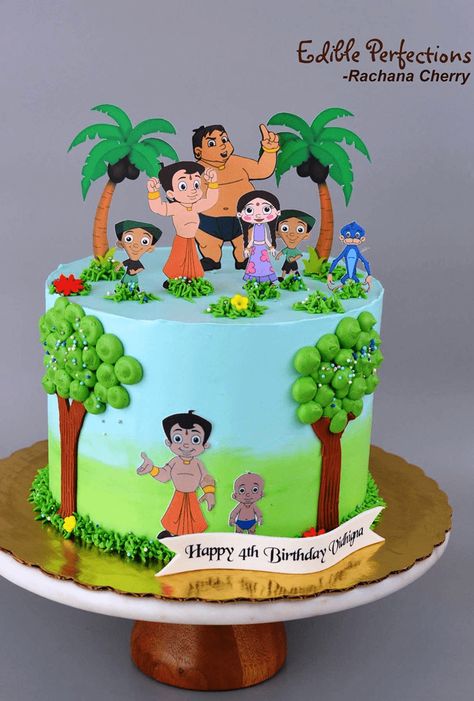 Chota Bheem Birthday Cake Ideas Images (Pictures) Cake Designs Cartoons, Cartoon Cake Ideas Birthday, Cake Designs Boys Kids, Cartoon Theme Cake For Boys, Cake Designs Baby Boy, Cake Designs For Girls Kids, Chotta Bheem Cake, Children Cake Design, Cartoon Cake For Boys