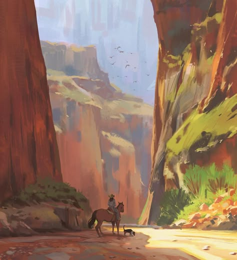 Grand canyon by snatti89 on DeviantArt Snow In Arizona, Atey Ghailan, John Heartfield, Horse Illustration, Illustration Ideas, 판타지 아트, Environment Concept Art, Environmental Art, Fantasy Landscape