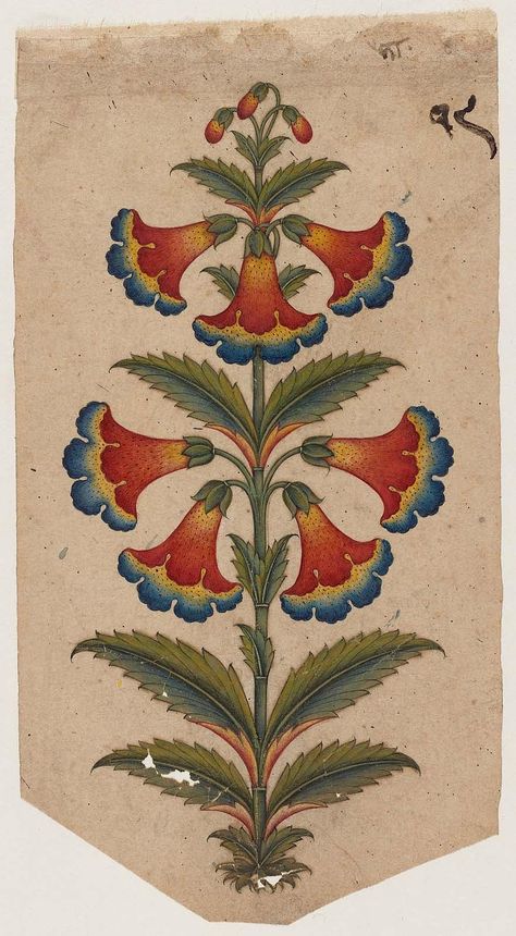 Decorative motif in the form of a flowering plant Fiori Art Deco, Relief Art, Miniature Flowers, Ornamental Tattoo, Folk Art Flowers, Indian Folk Art, Arte Popular, Folk Art Painting, Medieval Art