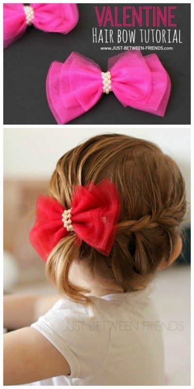 Craftionary Burlap Bow Tutorial, Projects To Make And Sell, Hair Accessories Diy Headband, Tulle Hair Bows, Valentine Hair Bows, Diy Tulle, Valentine Hair, Hair Bow Tutorial, Bows Diy Ribbon