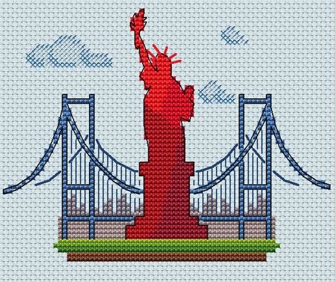 Simple Chart, Patriotic Cross, Cross Stitch Charts, Counted Cross Stitch Patterns, Counted Cross Stitch, Cross Stitch Pattern, Stitch Pattern, Cross Stitch Patterns, Stitch Patterns