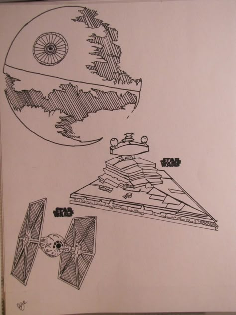 Star Wars Ship Drawing Easy, Star Wars Spaceships Drawing, Starwars Simple Art, At At Star Wars Drawing, Star Wars Doodle Art, Star Wars Sketches Pencil, Star Wars Sketches Easy, Sketches Star Wars, Star Wars Art Drawings Sketch