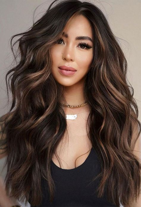 Brown Balayage Hair Extensions, Lighter Brown Hair Color, Lighter Brown Hair, Rambut Brunette, Beige Hair, Icy Blonde Hair, Dark Brunette Hair, Bronde Balayage, Hair Color Caramel