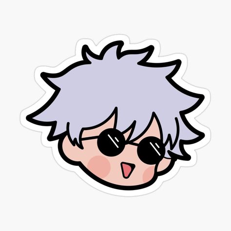 Chibi Satoru Gojo, Gojo Satoru Cute Chibi, Jujitsu Kaisen Chibi, Anime Chibi Sticker, Gojo Design, Gojo Satoru Sticker, Gojo Sticker, Chibi Gojo, Jujutsu Kaisen Sticker