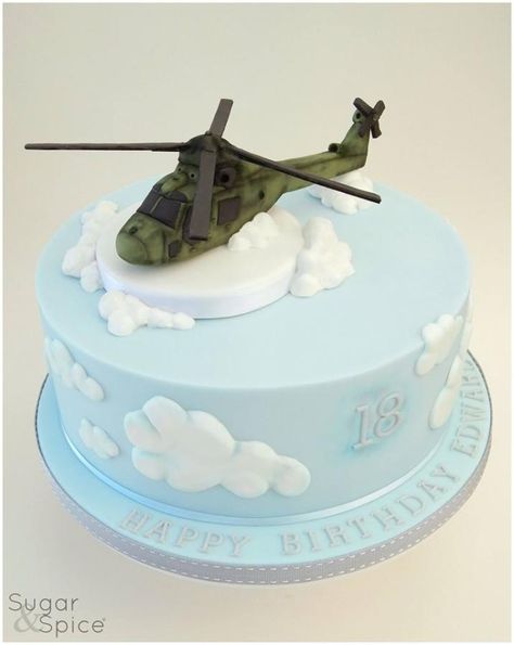 The 'Lynx' effect ... - Cake by Sugargourmande Lou http://www.facebook.com/SugarandSpiceGourmandise Easy Fondant Cupcakes, Helicopter Cake, Police Birthday Cakes, Helicopter Birthday, Choc Cake, Planes Birthday, Cake Models, Modelling Chocolate, Gumpaste Flowers