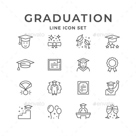 University Tattoo Ideas, Graduation Symbols, Graduation Doodles, University Tattoo, Diploma Drawing, Graduation Tattoo, School Symbols, Teacher Symbol, Graduation Icon