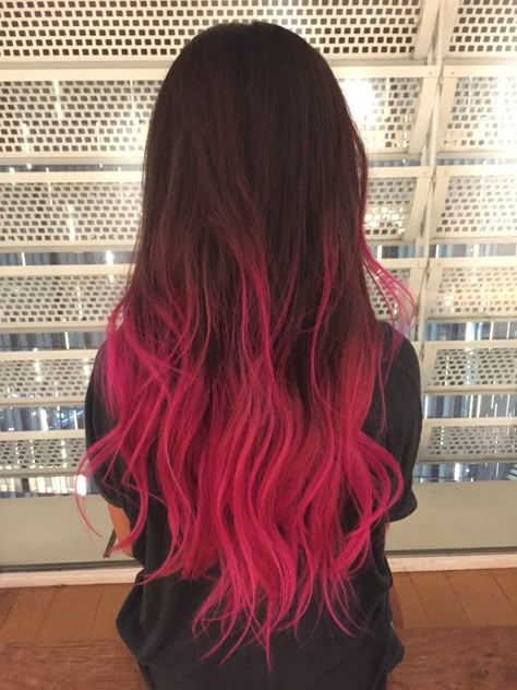 Hot Pink Ends Hair, Hot Pink Hair Ombre, Colored Ends Hair, Ombre Hair Purple, Blorange Hair, Girl Hair Drawing, Pink Ombre Hair, Pink Purple Ombre, Wow Hair Products