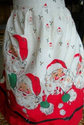 Santa Christmas apron Holiday Aprons, Retro Apron, Christmas Linen, An Apron, Christmas Aprons, Cute Aprons, Sewing Aprons, Aprons Patterns, Old Christmas