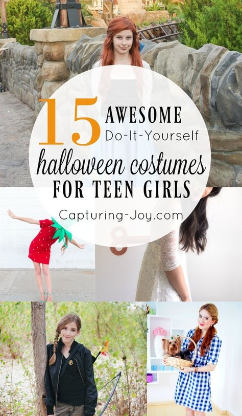 Find these 15 Awesome DIY Halloween Costume Ideas for Teen Girls and get ready for Halloween in style with your teenagers. www.capturing-joy.com Diy Teen Halloween Costumes, Girl Duo, Costumes For Teenage Girl, Diy Halloween Costume Ideas, Teen Halloween, Halloween Costumes For Teens Girls, Get Ready For Halloween, Homemade Halloween Costumes, Hallowen Costume