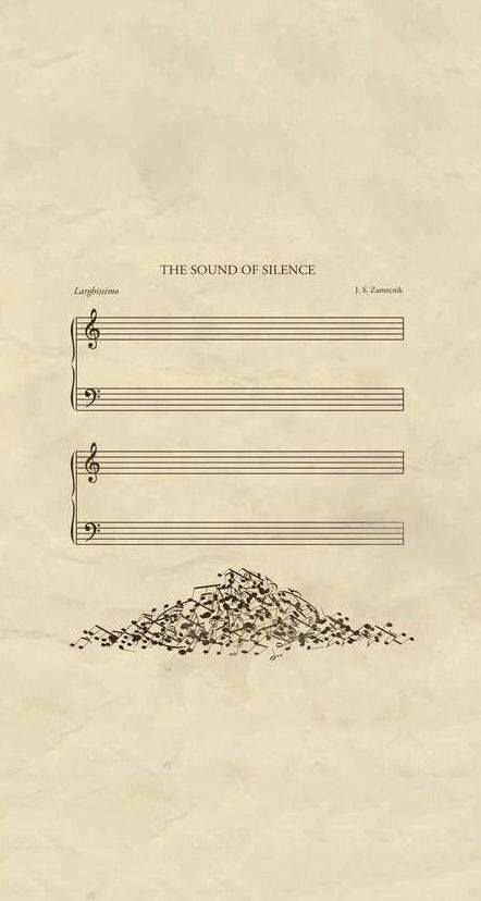 Silence carries a lovely tune, too. Sound Of Silence, Music Jokes, Pablo Neruda, Musical Notes, Music Aesthetic, Music Score, Music Humor, Cool Cartoons, Music Quotes