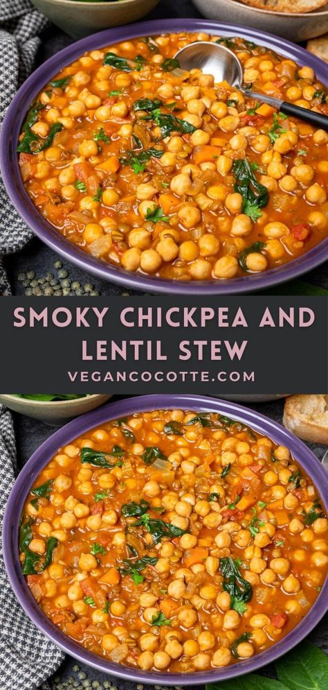 Vegan Stew Recipes, Lentil Recipes Easy, Vegan Stew, Lentil Soup Recipes, Bread Bowl, Lentil Stew, Chickpea Recipes, Tasty Vegetarian Recipes, Lentil Recipes