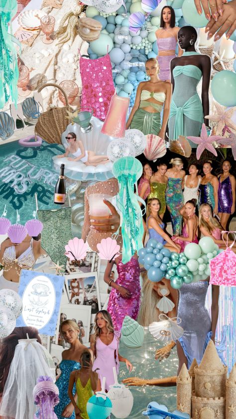 Mermaids + Matrimony 🧜‍♀️🐚✨ #bachelorette #bridalshower #bachelorettetrip #mermaidsmatrimony #mermaidbach #bachtrip #bachtheme #bachelorettetrip #beachbach #mermaidsandmatrimony #lastsplash Summer Bachelorette Party Themes, Classy 21st Birthday, Cruise Bachelorette Party, Summer Bachelorette Party, Mermaid Bachelorette, Bridal Theme, Bachelorette Party Planning, Bachelorette Themes, Sea Birthday Party