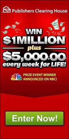 Publishers Clearing House Win $1,000,000 PLUS $5000 Every Week FOR LIFE! Enter for your chance to win a HUGE PRIZE! .. Pch Dream Home, Billy Martin, Lotto Winning Numbers, 10 Million Dollars, Instant Win Sweepstakes, Win For Life, Enter Sweepstakes, Winner Announcement, Publisher Clearing House