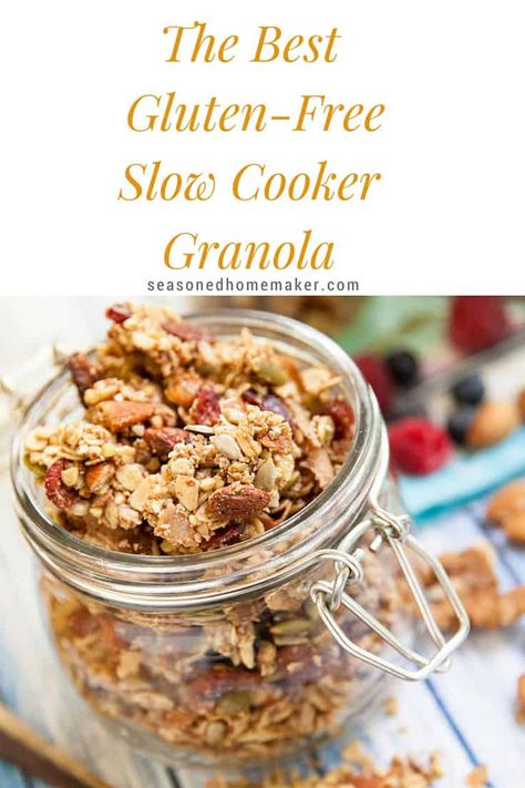 The easiest way to make granola is in a slow cooker or crock pot. This homemade granola recipe is gluten-free, dairy-free, and vegan. Best of all, it’s so easy to make and is ideal for a healthy breakfast, clean eating, and even dessert! Crock Pot Granola, Slow Cooker Granola, Crockpot Granola Recipes, Slow Cooker Granola Recipe, Healthy Breakfast Clean Eating, Crockpot Granola, Breakfast Clean Eating, Make Granola, Vanilla Granola