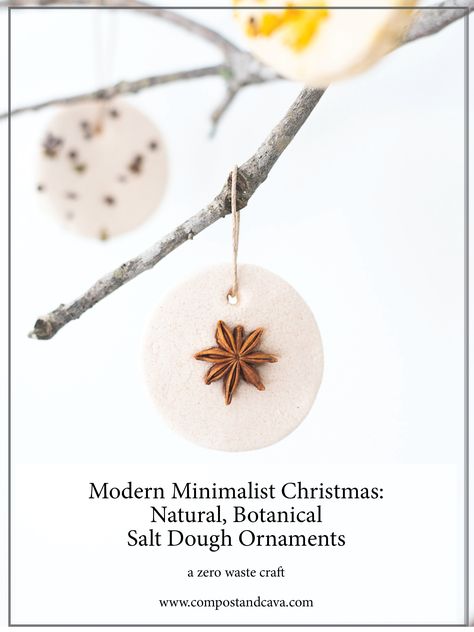 Salt Ornaments, Modern Minimalist Christmas, Boho Ornaments, Natal Natural, Salt Dough Christmas Ornaments, Botanical Christmas, Soup Crockpot, Clay Christmas Decorations, Salt Dough Ornaments