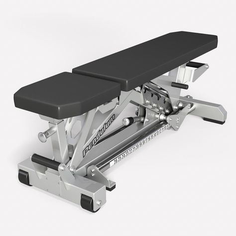 Adjustable bench that goes from flat to 80 degree incline. You never have to get off the bench to adjust thanks to industrial bearing rails. This bench includes the hardware needed to dock to your Pendulum Rack. Homemade Gym, Homemade Gym Equipment, Adjustable Bench, Gym Equipment Workout, Workout Bench, Commercial Fitness Equipment, Smith Machine, Gym Ideas, Life Fitness