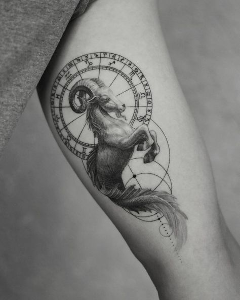 101 Best Capricorn Tattoo Ideas You'll Have To See To Believe! 15 Outsons Aries Tattoo For Men Design, Aries Tattoo For Men, Capricorn Mermaid Tattoo, Men's Tattoo Ideas, Capricorn Tattoo Ideas, Capricorn Sign Tattoo, Tattoo Goat, Capricorn Tattoos, Aries Ram Tattoo