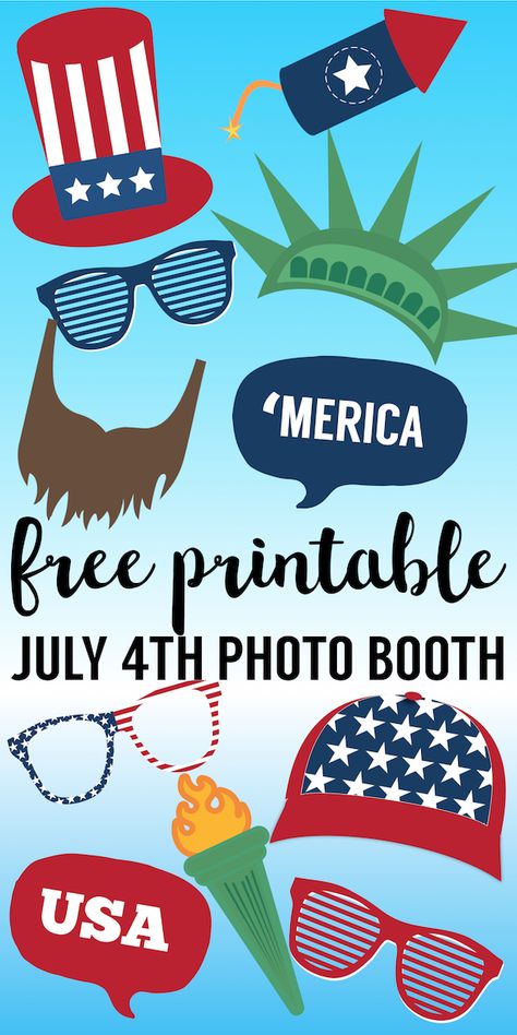 4th Of July Photo Booth, Photo Booth Props Free, Independence Day Activities, 4th Of July Games, Fourth Of July Party, 4th Of July Photos, Props Free, 13 Colonies, July Ideas