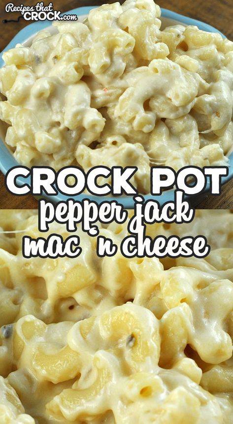 Pepper Jack Mac And Cheese Crock Pot, Crockpot White Mac And Cheese, Pepperjack Mac And Cheese, Crock Mac And Cheese, Pepper Jack Mac And Cheese Recipe, Pepper Jack Mac And Cheese, Easy Crockpot Mac And Cheese Recipe, Crockpot Cornbread, Mac N Cheese Crockpot