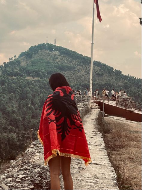 Albania Kosovo Flag Albanian girl Albanian Girl, Kosovo Flag, Albanian Clothing, Albanian Flag, Albania Flag, Albanian Culture, Expensive Things, Aubrey Drake, Cute Babies Photography