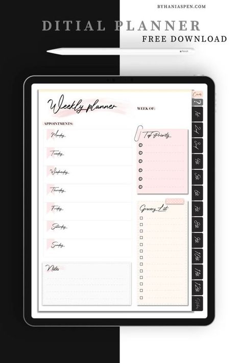 The Best Free Digital Planners and Stickers | Pink on the Cheek Pink Notion Template, Blog Planner Printable, Weekly Planner Aesthetic, Notion Template Ideas For Students, Notion Template Ideas Aesthetic, Aesthetic Notion Template, Assignment Tracker, Weekly Planner Free Printable, Notion Template Ideas