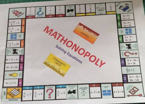 Monopoly is a game familiar to everyone around the world but this version has teachers super excited. This version uses Math strategies to take you around the board. This game is aimed at 7+  years… Math Board Games, Math Board, Algebra Activities, Math Boards, Math School, Math Intervention, Solving Equations, Secondary Math, Math Strategies