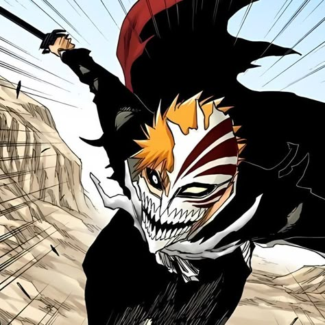 Bleach Ichigo Hollow, Bleach Pfps, Ichigo Hollow Mask, Fire Pfp, Bleach Pfp, Ichigo Manga, Kubo Tite, Bleach Drawing, Bleach Ichigo