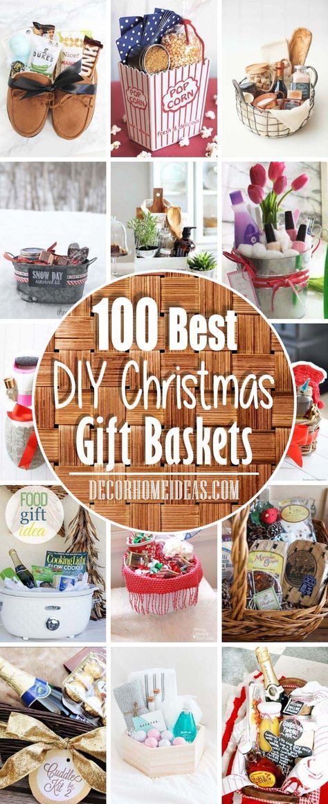 100 Super Cute DIY Christmas Gift Baskets That Anyone Would Love | Decor Home Ideas Christmas Sundaes, Diy Christmas Gift Baskets, Best Christmas Gift Baskets, Movie Night Gift Basket, Cookie Gift Baskets, Movie Night Gift, Homemade Gift Baskets, Christmas Gift Baskets Diy, Best Gift Baskets