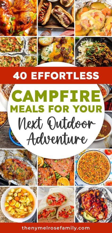 40 Effortless Campfire Meals for Your Next Outdoor Adventure Food To Cook Over Campfire, Campfire Cooking Recipes, Easy Campfire Meals, Campfire Meals, Camping Meal Planning, Camping Menu, Easy Camping Meals, Cast Iron Recipes, Campfire Food