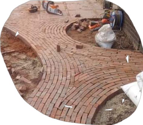 Curved Brick Pathway, Brick Walkway Patterns, Brick Paving Patterns, Pool Selfie Ideas, Brick Pathway Garden, Cute Pool Pics, Mini Pool Ideas, Brick Garden Path, Pool Selfie