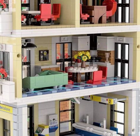 Lego Apartment, Cute Legos, Lego Interior Design, Lego Stem, Cool Lego Ideas, Awesome Lego Creations, Lego Build Ideas, Lego House Ideas, Stem Club