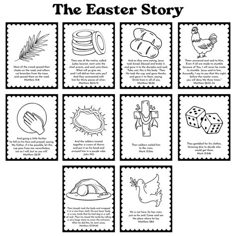 Printable Easter Story Coloring Pages Easter Story Wheel Printable Free, Easter Free Printables, Happy Easter Religious, Sabbath Activities, Easter Sunday School, Story Story, Early Childhood Learning, Easter Printables Free, Kitty Coloring