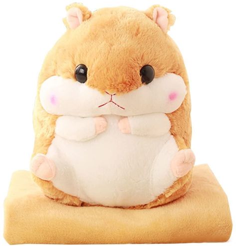 Fat Hamster, Cartoon Hamster, Hamster Plush, Cute Hamster, Hamster Toys, Pillow Blanket, Hand Pillow, Animal Pillow, Animal Blanket