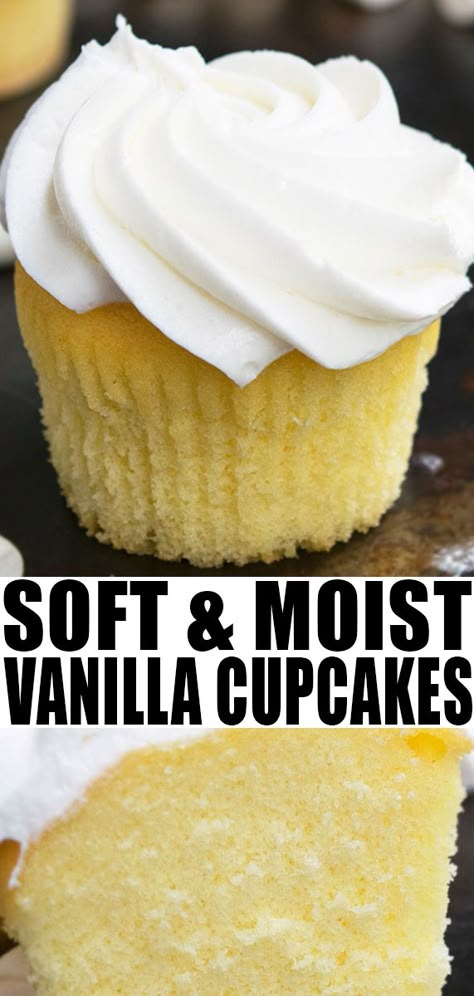 Vanilla Buttercream Cupcakes, Vanilla Cream Cheese Cupcakes, Simple Homemade Cupcakes, Cream For Cupcakes Recipe, Light Fluffy Cupcakes Recipes, Vanilla Cream Cupcakes, How To Make Vanilla Cupcakes Recipes, Vanilla Cupcakes Recipes, Recipe For Cupcakes Homemade