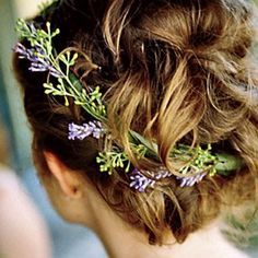 Pretty rosemary wreath-part of Czech traditions! Czech Wedding, Flowers In Her Hair, Lavender Hair, Mountain Bride, Wedding Nails For Bride, Boho Chic Wedding, Hairstyle Gallery, Lavender Wedding, Wedding Hair And Makeup