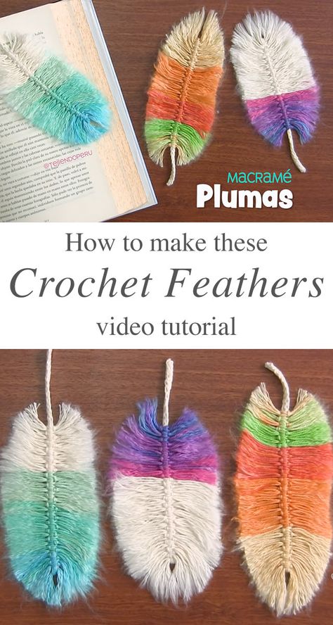 Crochet Feathers | Crochet & Knit by Beja - Free Patterns, Videos + How To Feather Crochet Pattern Free, Crocheted Feathers Free Pattern, Yarn Feathers Diy Easy, Crochet Feathers Free Pattern Easy, Crochet Feather Pattern, Crocheted Feathers, Feather Crochet Pattern, Crochet Feathers Free Pattern, Crochet Dreamcatcher Pattern Free