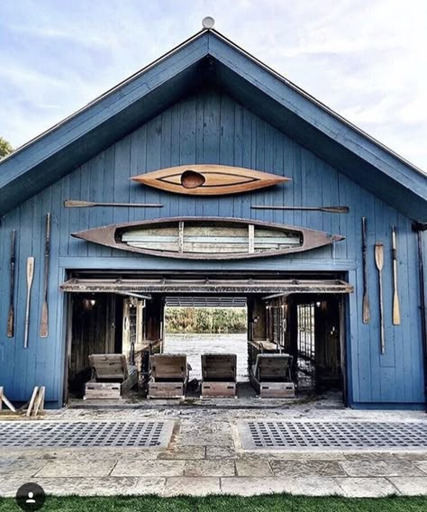 Boat Houses And Docks, Boat Shed Ideas, Boat Dock Decorating Ideas, Lake House Bar, Swimming In The Rain, Boathouse Design, Boat Garage, Soho Farmhouse, Boat Shed