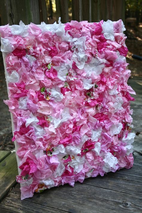 tissue paper---maybe this is what happy does with tissue paper, she takes from gifts and irons? Tissue Paper Wall, Tissue Paper Art, Paper Wall Decor, Tissue Flowers, Wedding Background Decoration, Paper Art Projects, Glass Photography, Clip Board, Paper Magic