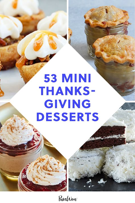 Individual Thanksgiving Desserts, Mini Thanksgiving Desserts, Tiny Desserts, Mini Thanksgiving, Tiny Pies, Finger Food Desserts, Dessert Apple, Fun Thanksgiving Desserts, Mini Dessert Recipes