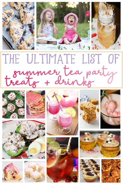 Yea Party Snack Ideas, Store Bought Tea Party Food, Pool Tea Party, Kid Friendly Tea Party Food, Yea Party Picnic, Tea Party Pool Party, Drinks For Tea Party, Back To School Tea Party, Tea Party Birthday Food Ideas