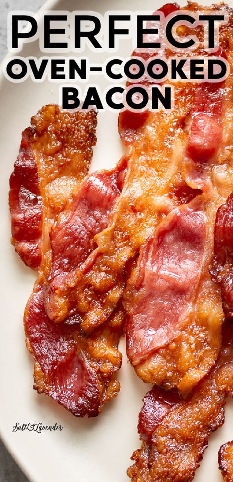 Turkey Bacon Recipes, Oven Bacon, Oven Cooked Bacon, Oven Baked Bacon, Cabbage Roll, Bacon In The Oven, Bacon Recipe, Cooking Bacon, Baked Bacon