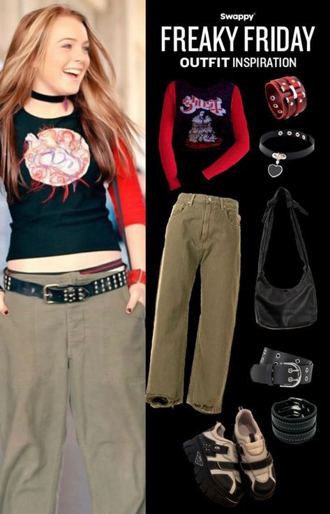 Lindsay Lohan Halloween Costume, Lola Bunny Inspired Outfits, 2000s Girls Fashion, 2000s Outfit Inspiration, 90s Grunge Halloween Costumes, Y2k Colorful Outfits, 2000s Throwback Outfit, Y2k Outfits Colorful, Good Friday Outfit