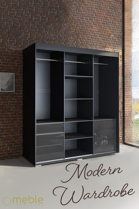 Metal Wardrobe Design, Wardrobe With Mirror, Mirror Wardrobe, Mirror Furniture, Living Room Pieces, Storage Decor, Wardrobe Designs, Mirrored Wardrobe, Tv Stands And Entertainment Centers