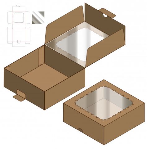 Box packaging die cut template design. 3d Premium Vector Cake Packaging Design Box Templates, Box Ideas Design, Packaging Design Food, Packaging Die Cut, Packaging Design Ideas, Săpunuri Handmade, Packaging Template Design, Paper Box Template, Idee Cricut