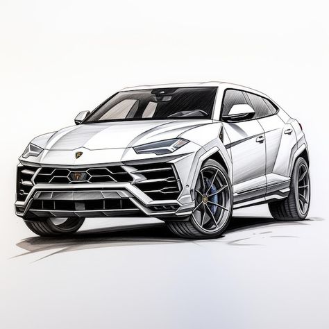 Download this Premium Photo about Sleek and Striking A Black Pen Drawing of the Lamborghini Urus on a White Background, and discover more than 1 Million Professional Stock Photos on Freepik Lamborghini Urus Sketch, Lamborghini Urus Drawing, Black Pen Drawing Artworks, Lamborghini Sketch, Lamborghini Suv Urus, Lamborghini Drawing, Car Drawing Sketches, Urus Lamborghini, Black Pen Drawing