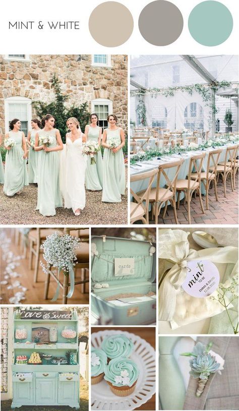 Mint Green Wedding Theme, Pastel Wedding Theme, Wedding Mint, Spring Wedding Ideas, Wedding Mint Green, Wedding Motifs, Green Themed Wedding, Green Wedding Colors, Boda Mexicana